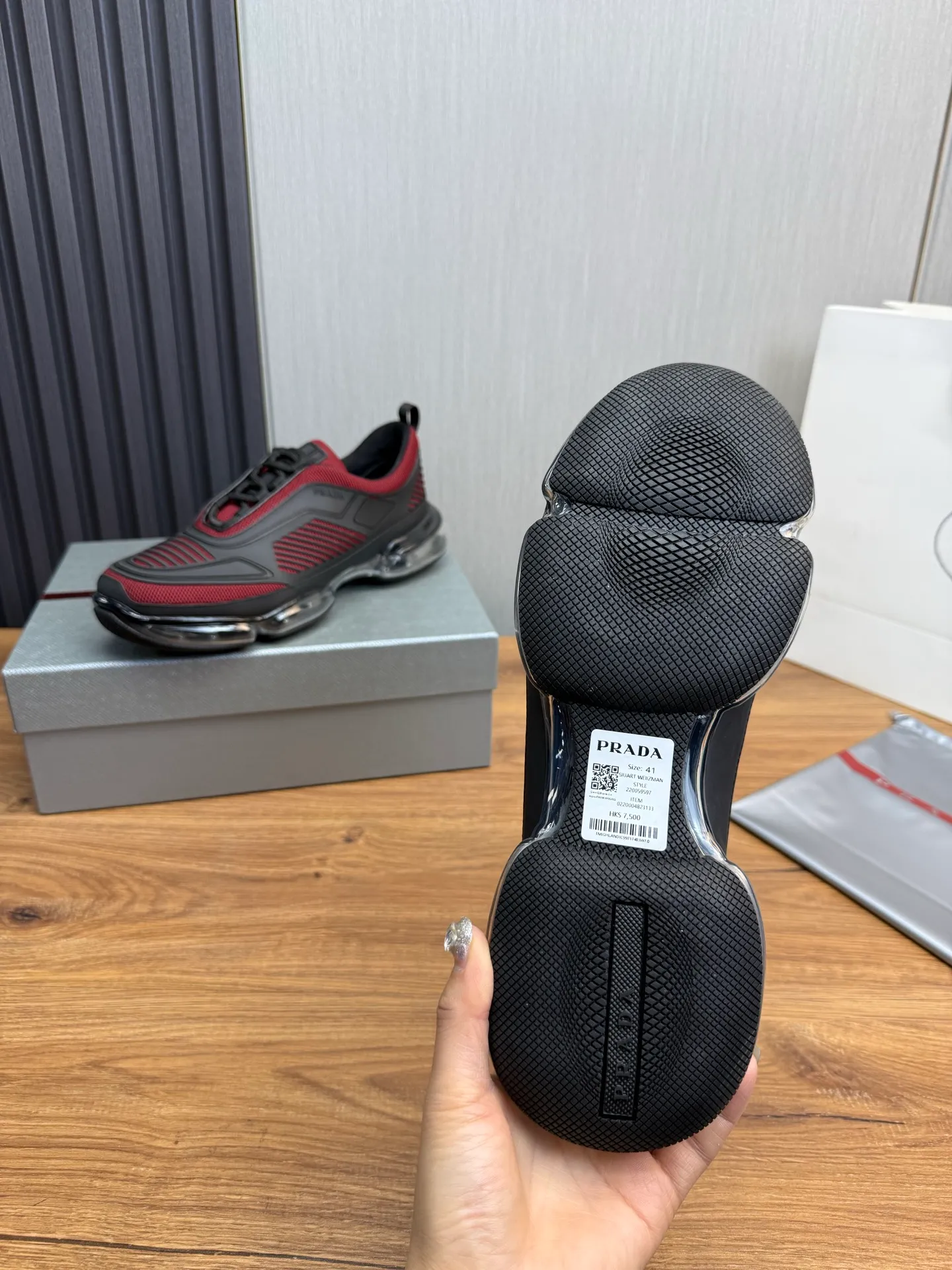 Men's shoes 💰640💰 [PRADA] Men's shoes are popular in the counter, high-quality shipments ✔️Official website synchronization, original fly-woven epoxy fabric + cowhide lining, 1⃣️ to 1⃣️ replica, original air-cushion original bottom, 38-45 (one size larger)